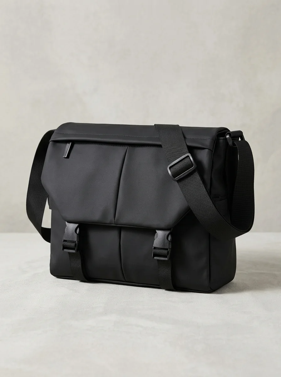 Smart men's crossbody messenger bag in black
